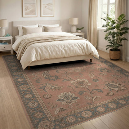 Pink Vintage Floral Vintage Area Rug
