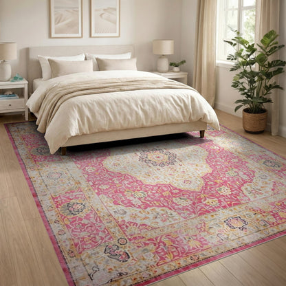 Pink Floral Vintage No. 123 Area Rug
