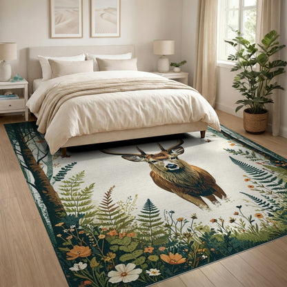 Majestic Deer Woodland Area Rug