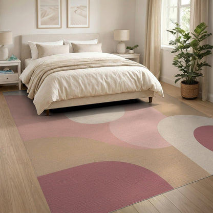 Pink Blush Pink Abstract Area Rug