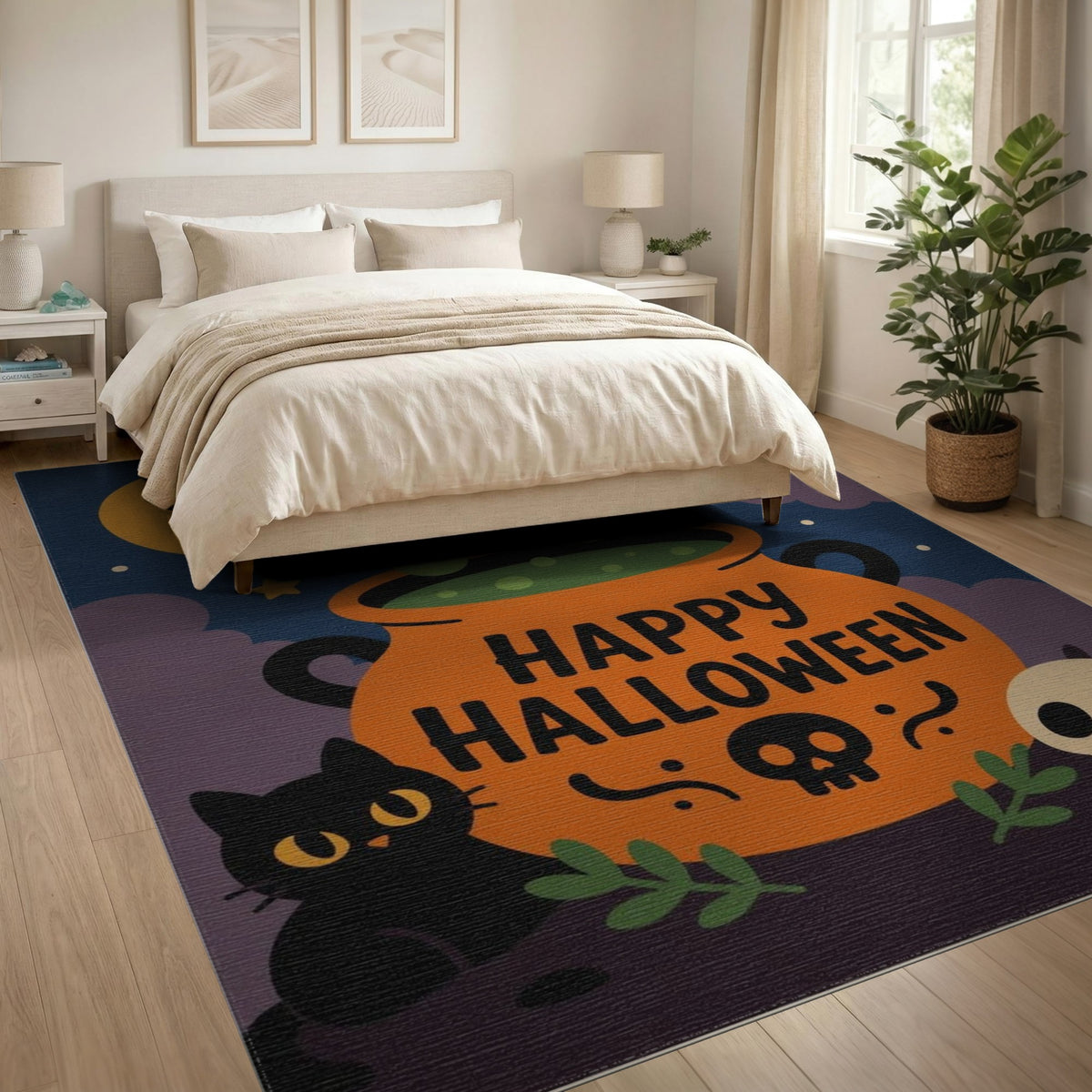 Happy Halloween Cauldron Area Rug