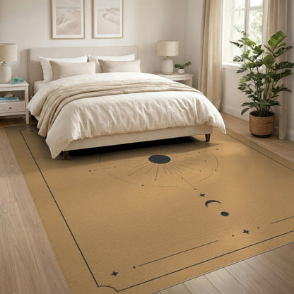 Celestial Sun Moon Phase Geometric Area Rug