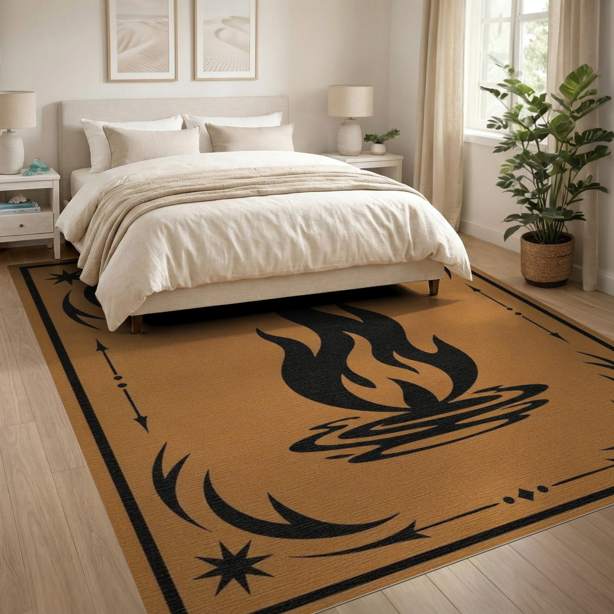 Heritage Tribal Flame Brown Area Rug