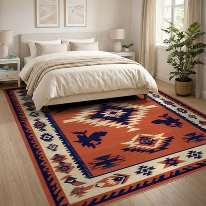 Southwestern Orange Geometric No. 27 Area Rug