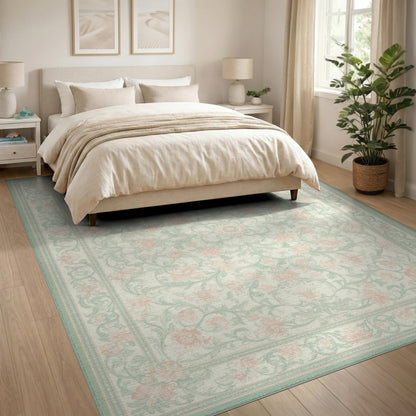 Pink Floral Vintage Soft Pink Floral Vintage Area Rug
