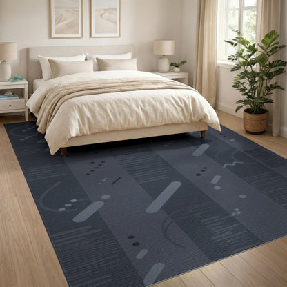 Grey Geometric Modern Grey Geometric Stripe Area Rug