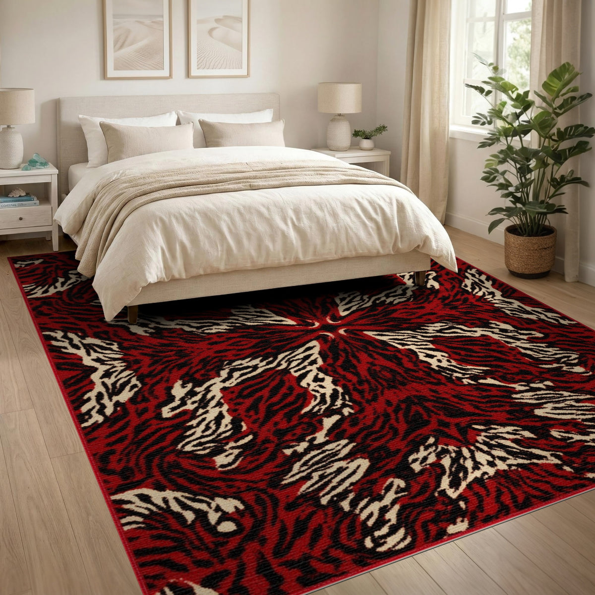 Abstract Area Bold Red Abstract Area Rug