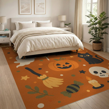 Multi-color and Patterns Cute Halloween Cartoon Kids Area Rug