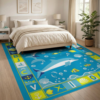 Blue Dolphin Kids Washable Area Rug