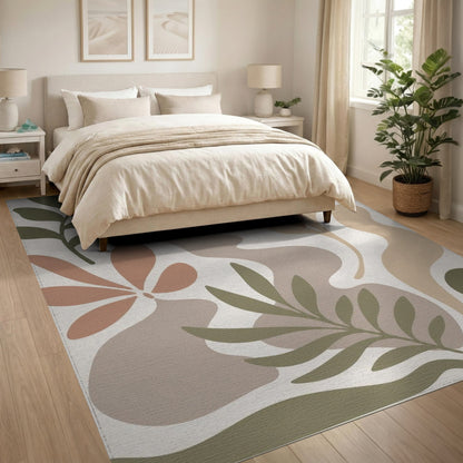 Earthy Abstract Botanical Area Rug