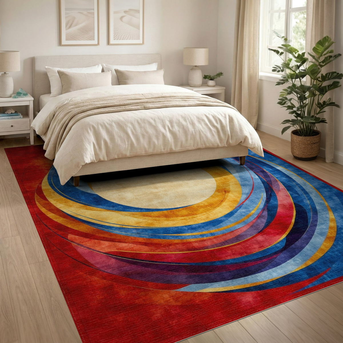 Abstract Area Vibrant Abstract Swirl Area Rug