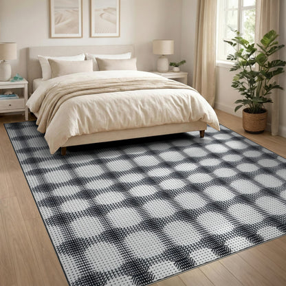 Black White Checkered Geometric No. 7 Area Rug