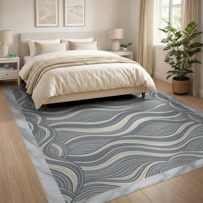 Wavy Abstract Area Grey Wavy Abstract Area Rug
