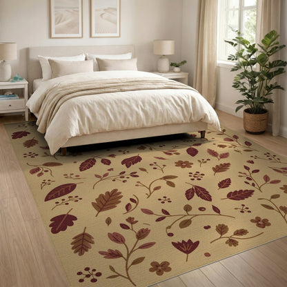Vintage Brown Botanical Area Rug