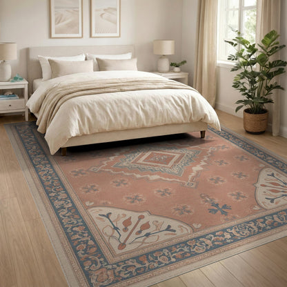 Blue Teal Floral Vintage No. 26 Area Rug