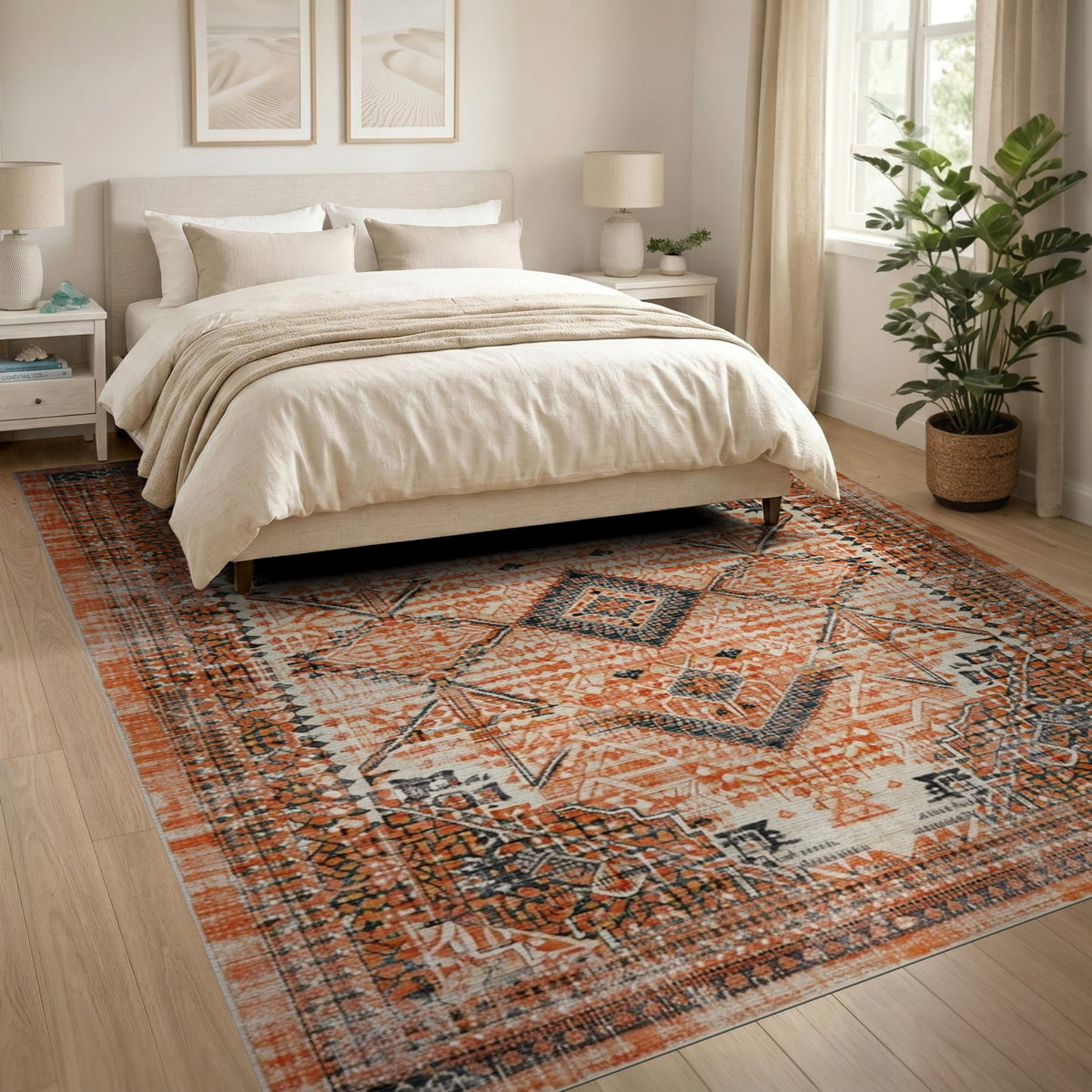 Orange Heritage Tribal Area Rug