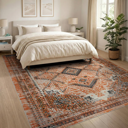 Orange Heritage Tribal Area Rug