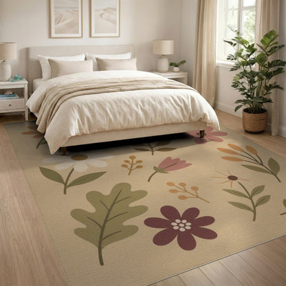 Earthy Floral Vintage Area Rug
