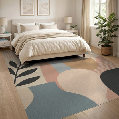 Beige Abstract Arch Area Rug