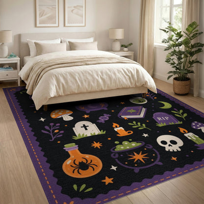 Spooky Halloween Icons Kids Area Rug