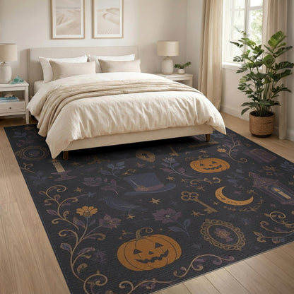 Gothic Halloween Floral Vintage Area Rug