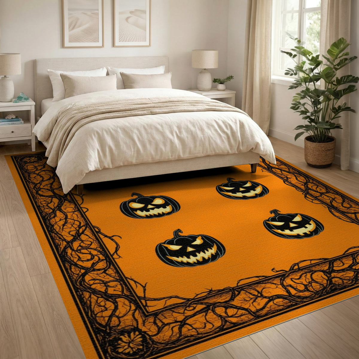 Jack-o'-Lantern Halloween Orange Area Rug
