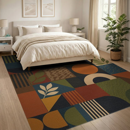 Vibrant Multi-Color Geometric Area Rug