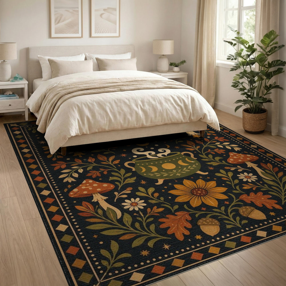 Mystic Mushroom Cauldron Area Rug