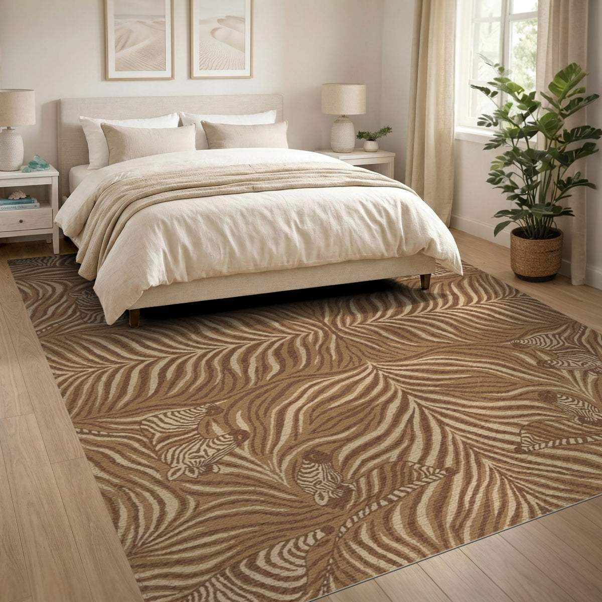 Heritage Tribal Brown Zebra Stripe Area Rug