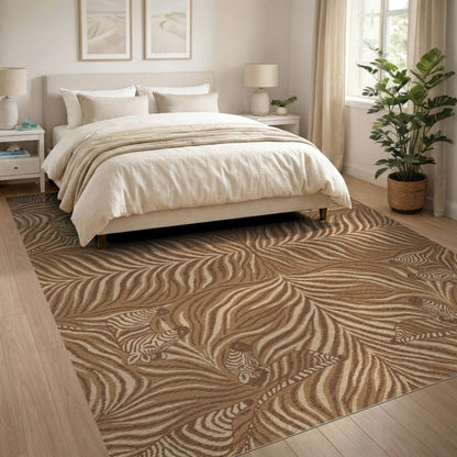 Heritage Tribal Brown Zebra Stripe Area Rug