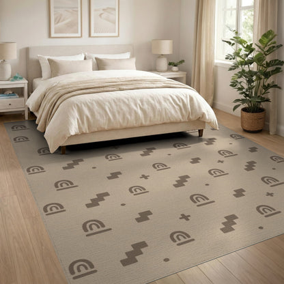 Beige Geometric Arch and Step Area Rug