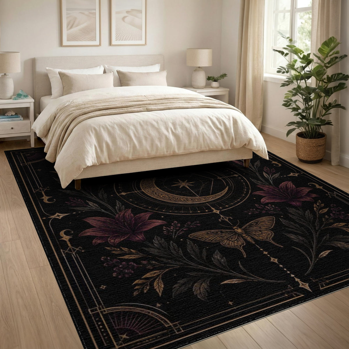 Mystic Crescent Moon Lily Area Rug