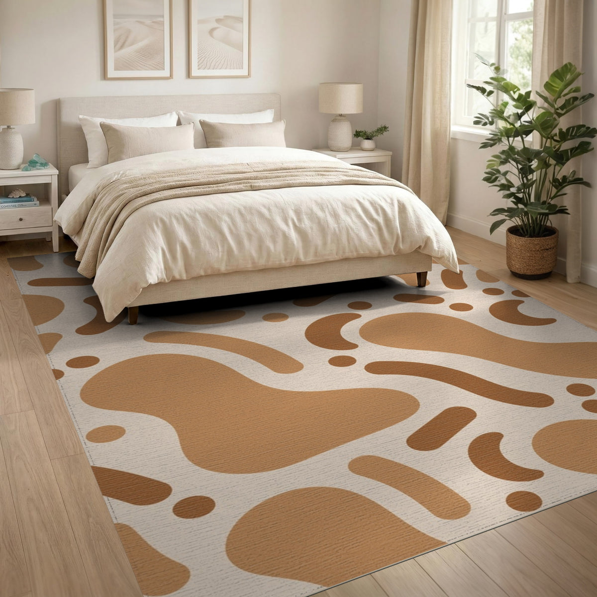 Organic Brown Abstract Area Rug