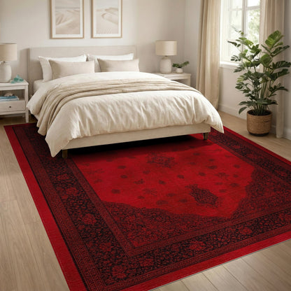 Deep Red Deep Red Persian Medallion Area Rug