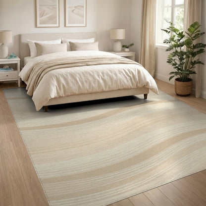 Beige Wavy Abstract No. 16 Area Rug