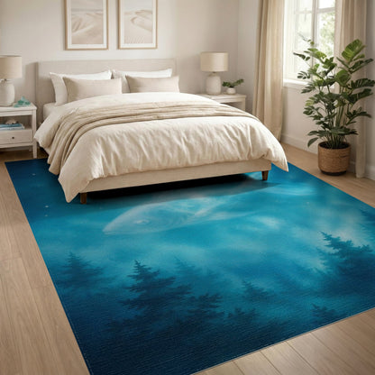 Mystical Fish Starry Night Blue Area Rug