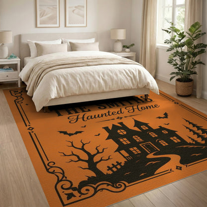 Orange The Smiths' Haunted Home Orange Halloween Rug