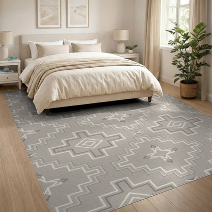 Beige Southwestern Geometric Area Rug