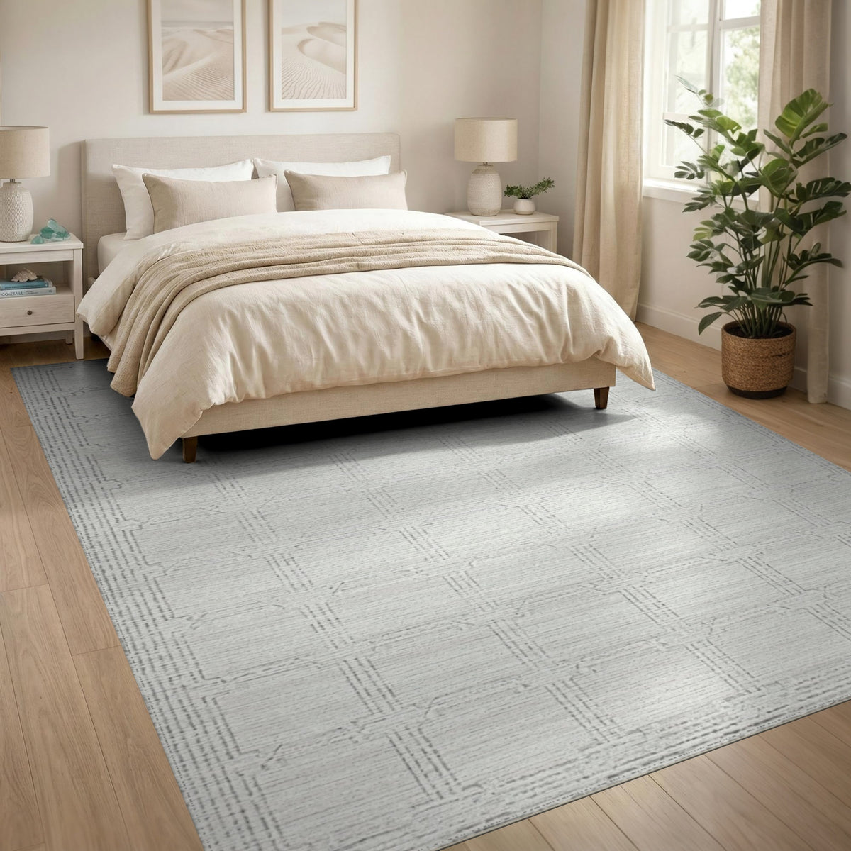 Ivory Geometric Area Rug