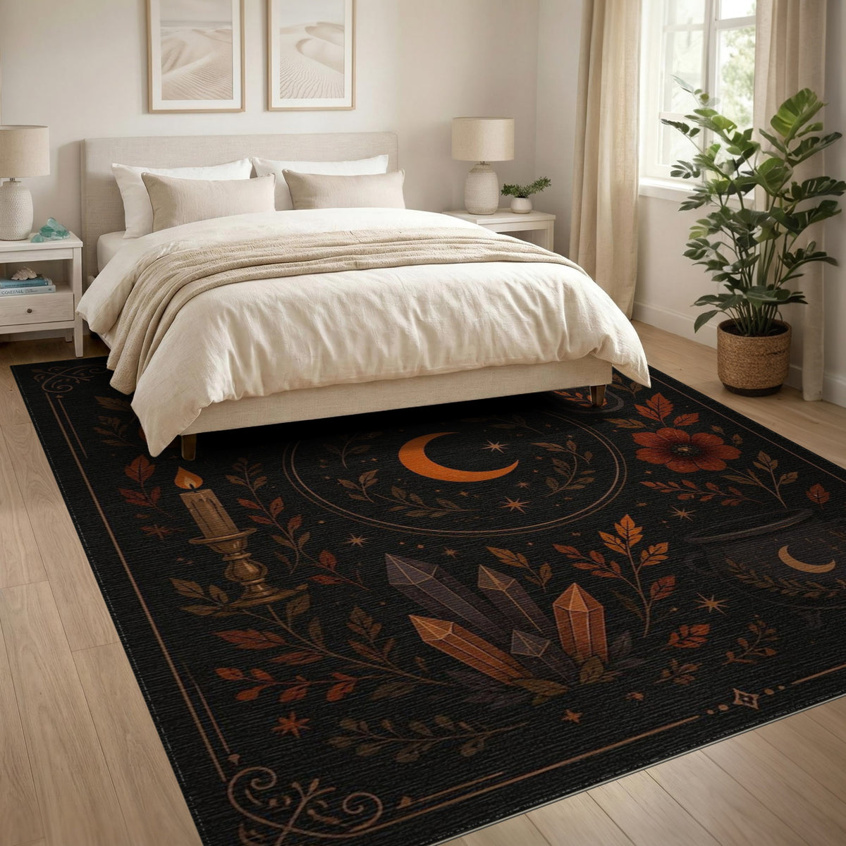 Mystic Moth Moon Area Rug