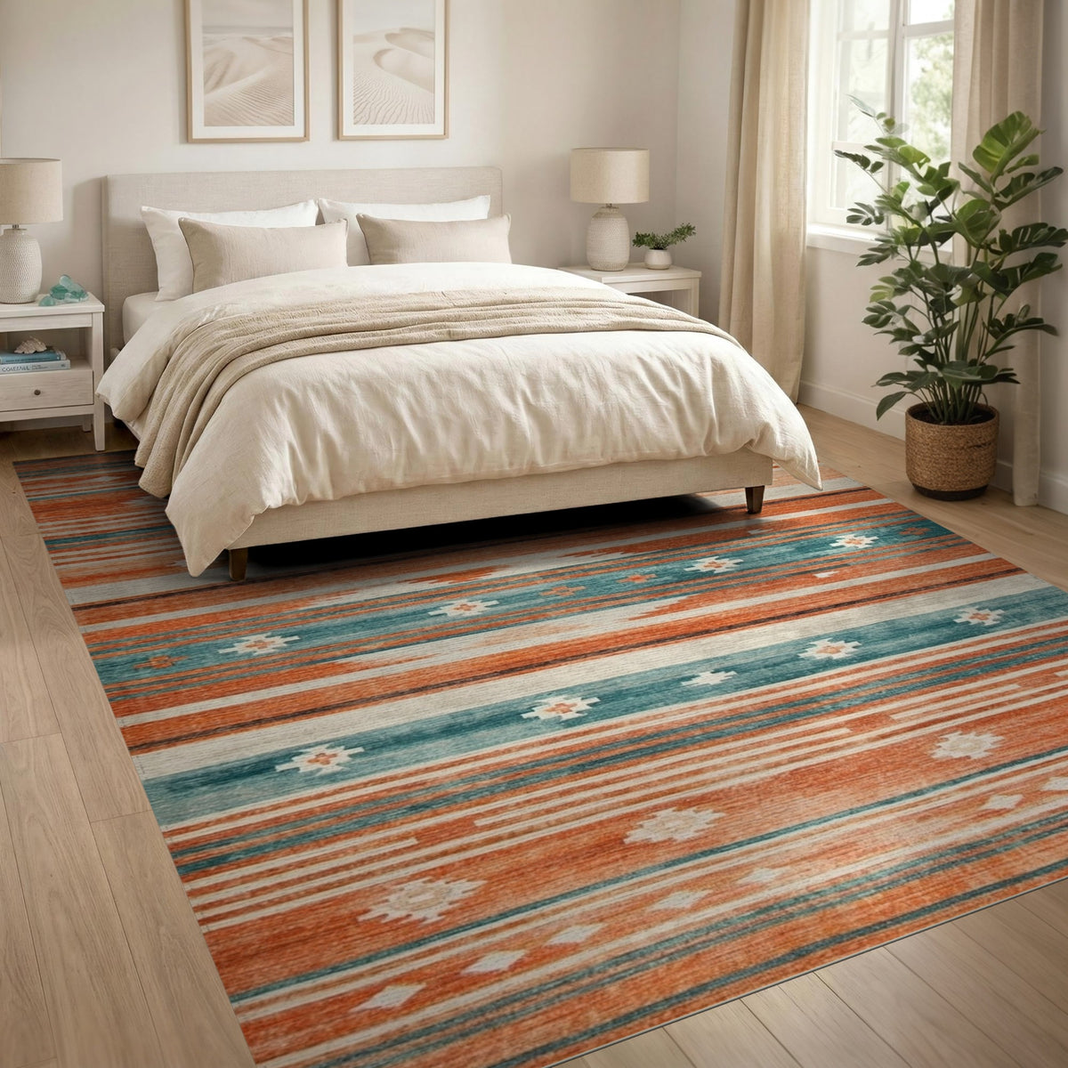 Southwestern Orange Geometric Area Rug