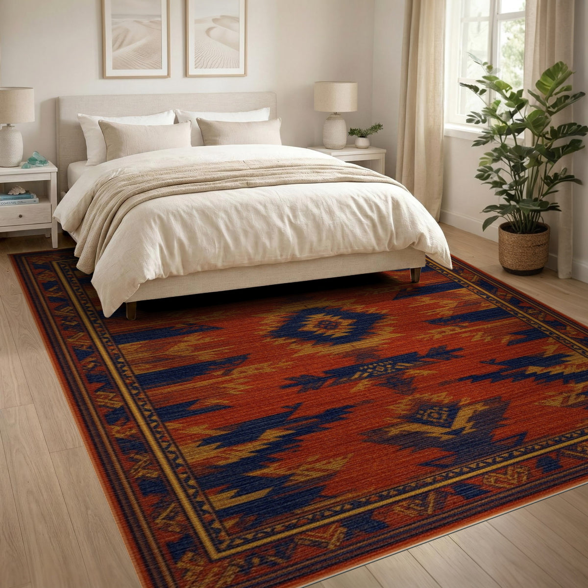 Southwestern Orange Geometric No. 28 Area Rug