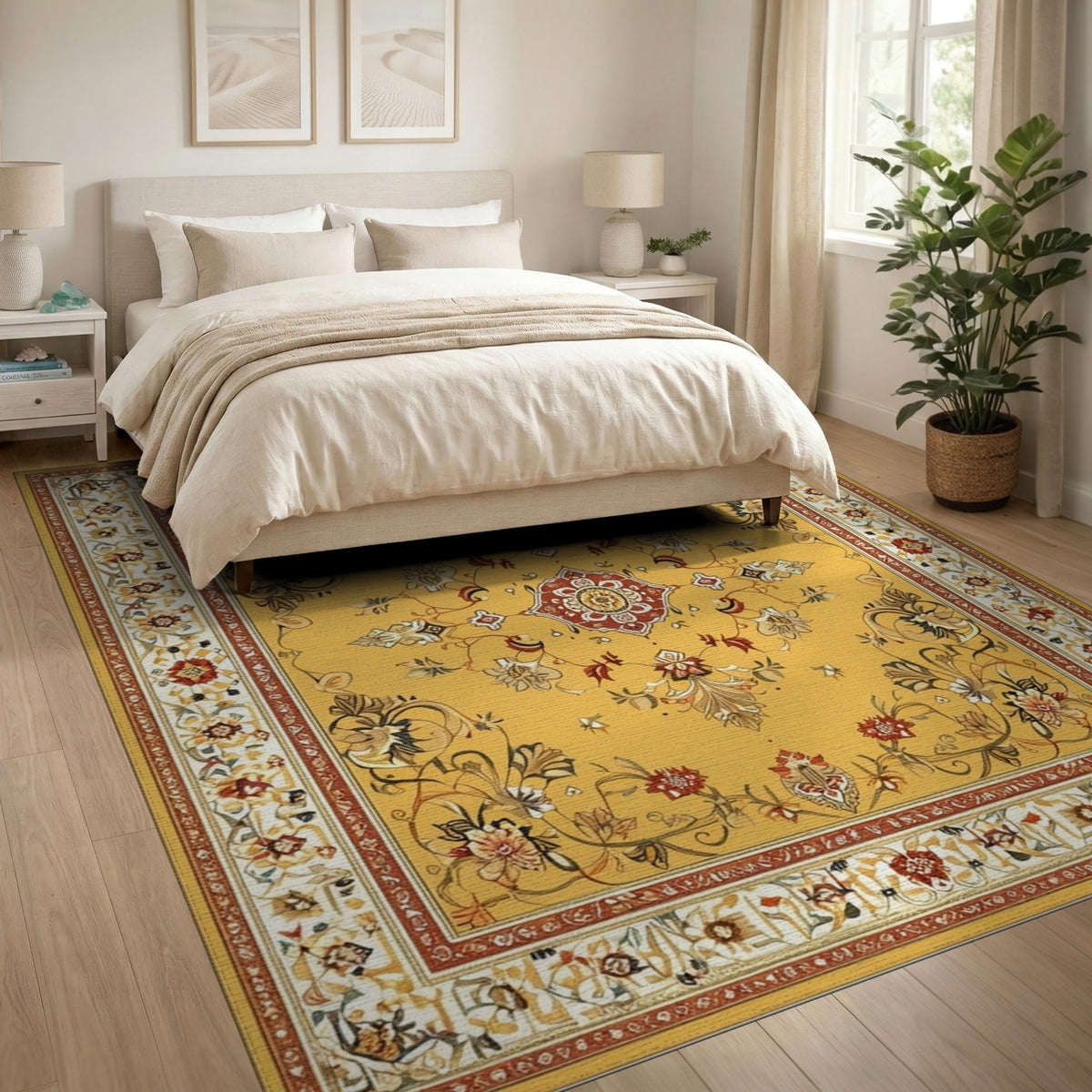 Yellow Floral Vintage No. 28 Area Rug