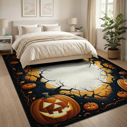 Pumpkin Moon Halloween Area Rug