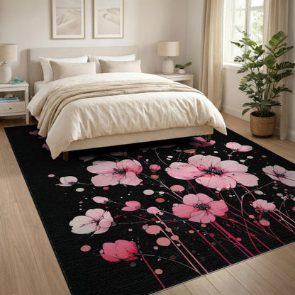 Pink Floral Vintage Washable No. 21 Area Rug