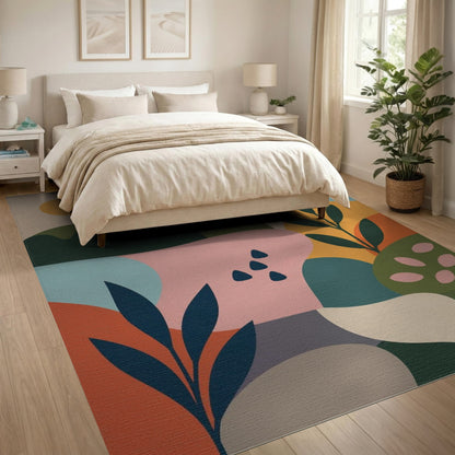 Abstract Botanical Multi-Color Area Rug