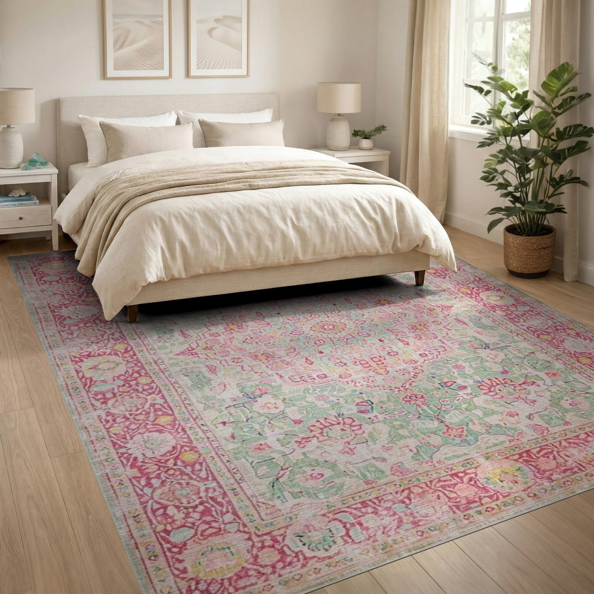 Pink Floral Vintage No. 152 Area Rug