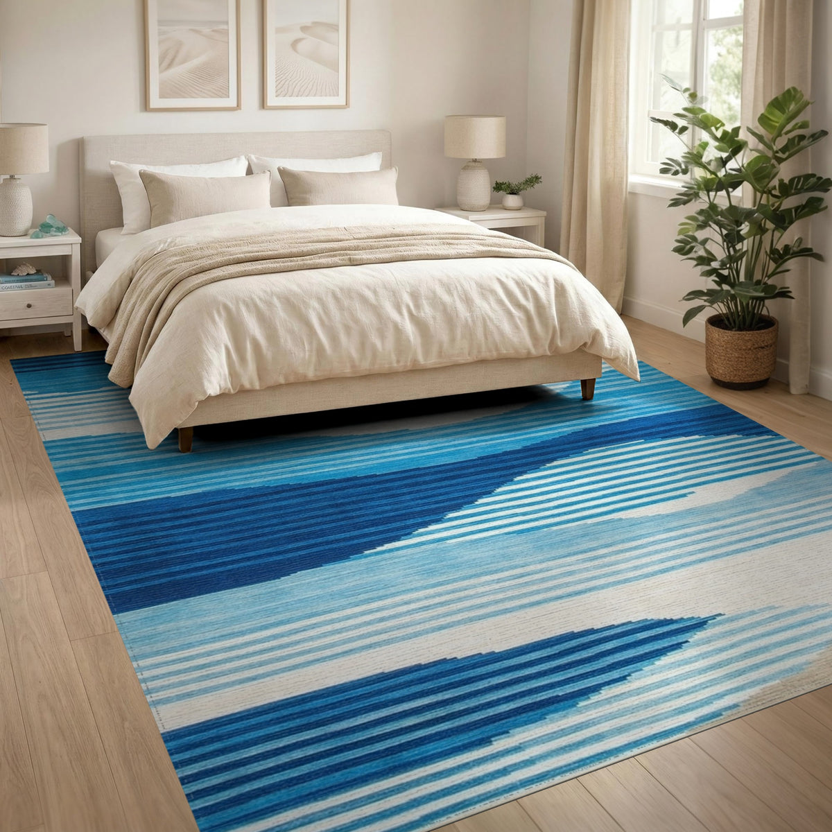 Blue Wave Coastal Area Rug