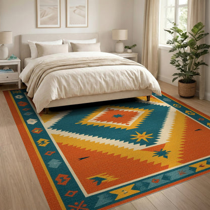 Southwestern Orange Geometric No. 10 Area Rug