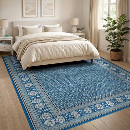 Blue and Teal Traditional Persian Blue Traditional Persian Area Rug